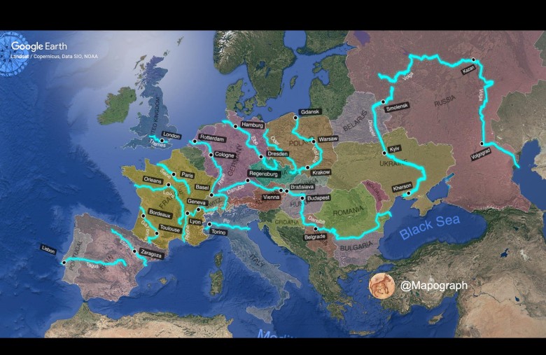 Główne rzeki Europy