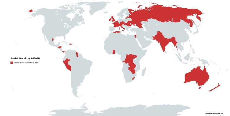 Ziemie kiedykolwiek rządzone przez Żyda (źródło: Wikipedia)
