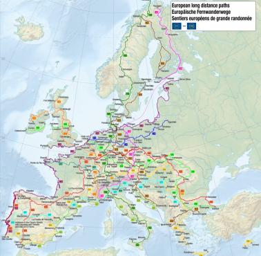 Najważniejsze trasy dalekobieżne w Europie. Widoczny brak rozwoju tras ważnych dla interesów polskich tzw. Międzymorza