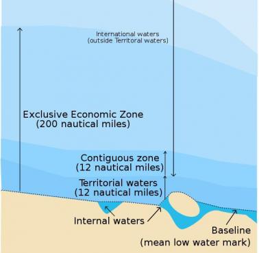 Mapa wód terytorialnych - wyłączna strefa ekonomiczna (EEZ - Exclusive Economic Zones)