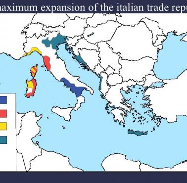 Mapa maksymalnej ekspansji włoskich republik handlowych