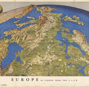 Europa widziana od strony Rosji. Wykonane przez R. Harrisona dla US Army Information Branch, 1944