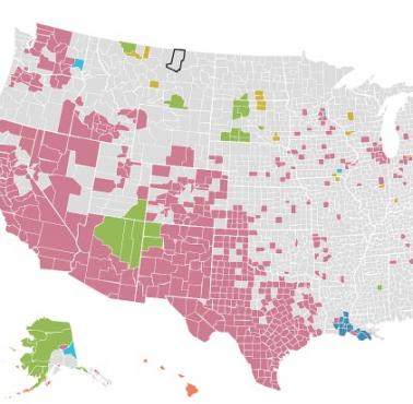Okręgi w USA, w których co najmniej 10% ludzi mówi w domu językiem innym niż angielski
