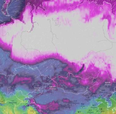 Mapa temperatur 24.12.2020 w Rosji i krajach sąsiednich