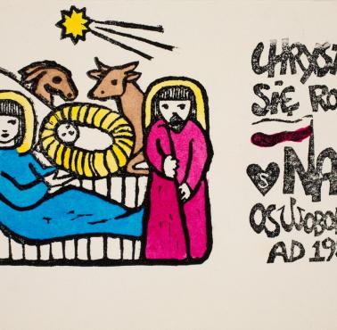 "Chrystus się rodzi", podziemna kartka Solidarności z 1983 roku, IPN