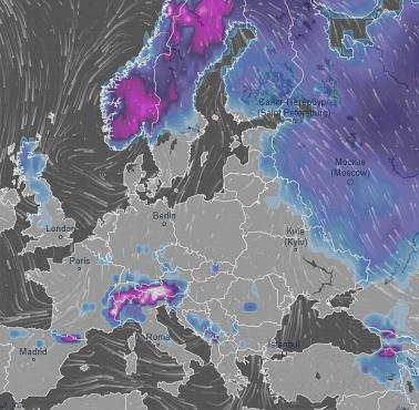 Pokrywa śnieżna w Europie - rano 31.12.2020