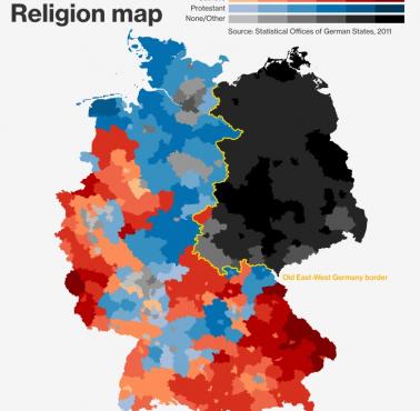 Dominujące religie w Niemczech, 2011