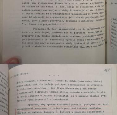 Notatka informacyjna dotycząca oficjalnej wizyty premiera Tadeusza Mazowieckiego w USA, 20-26 luty 1990 r.