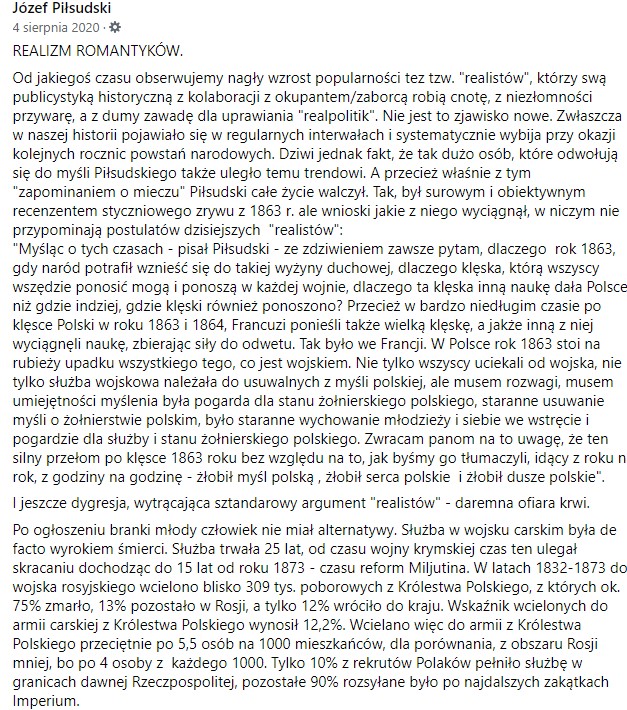 Józef Piłsudski o tzw. realistach