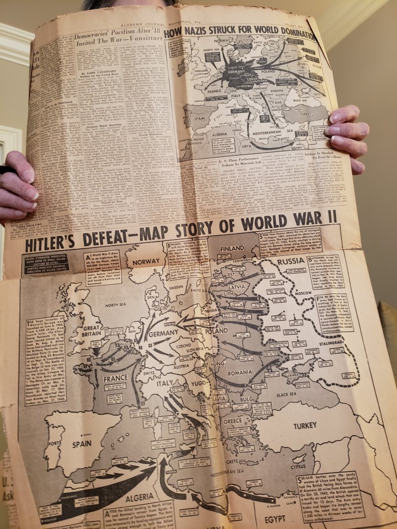 Amerykańska mapa opisująca II wojnę, nic o agresji niemiecko-rosyjskiej na Polskę w 1939