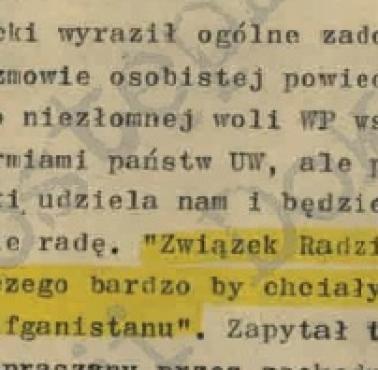 Sowieci informują Zarząd II SG, że nie przyjdą z pomocą. Jaruzelski musiał zrobić pucz sam