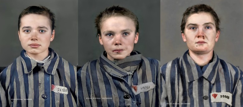 Młode Polki zamordowane w niemieckim obozie śmierci Auschwitz-Birkenau. Od lewej: Krysia Trześniewska lat 14 ...