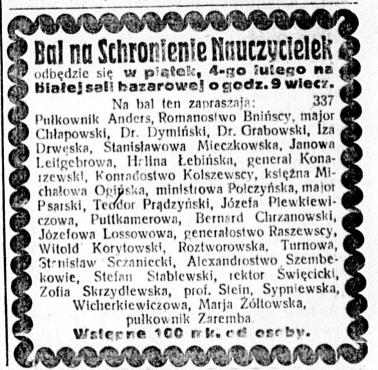 Sala Biała w poznańskim Bazarze ponoć należała do najpiękniejszych sal balowych w Polsce... "Dziennik Poznański", luty 1921