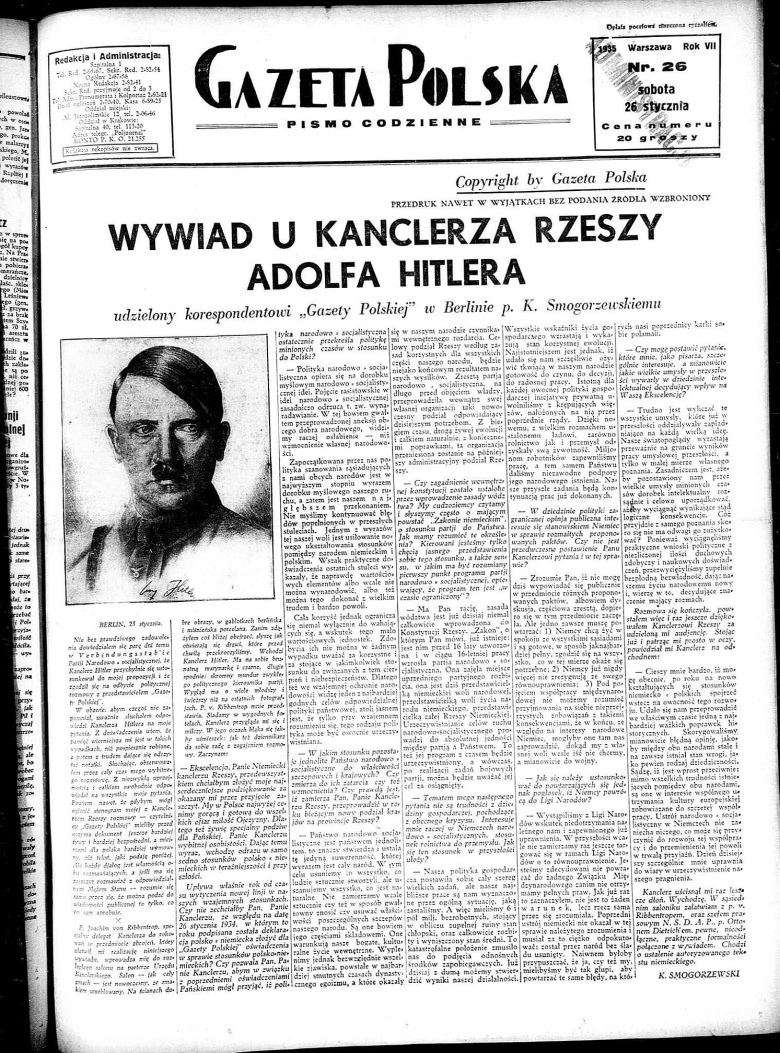 Wywiad A.Hitlerem 1935 w Gazecie Polskiej