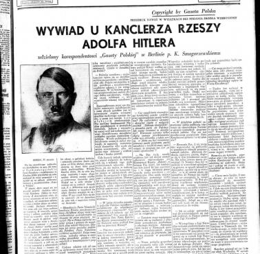 Wywiad A.Hitlerem 1935 w Gazecie Polskiej