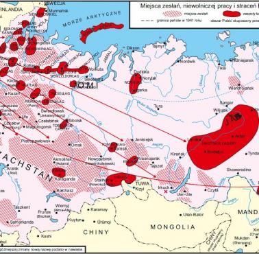 Miejsca zesłań (de facto ludobójstwo) Polaków 1939-1941