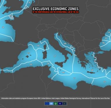 Geopolityka: Wyłączne strefy ekonomiczne Morza Śródziemnego, Morza Czarnego, Europy Zachodniej i Afryki Północnej