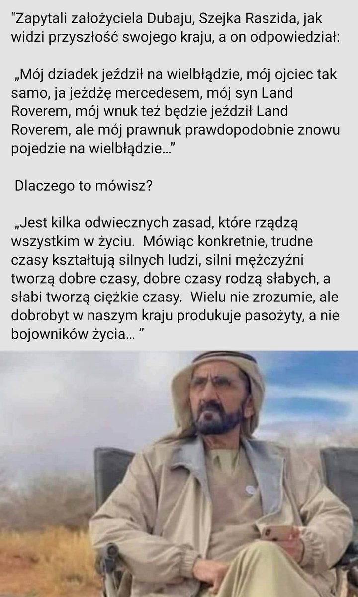 Władca Dubaju szejk Muhammad ibn Raszid al-Maktum o przyszłości