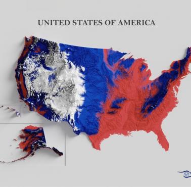 Reliefowa mapa USA