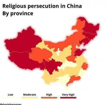 Prześladowania religijne w Chinach według prowincji