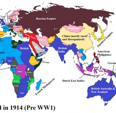 Mapa świata w przededniu I wojny światowej