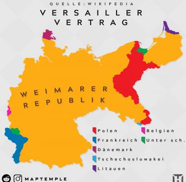 Ziemie utracone przez Niemcy w wyniku traktatu wersalskiego