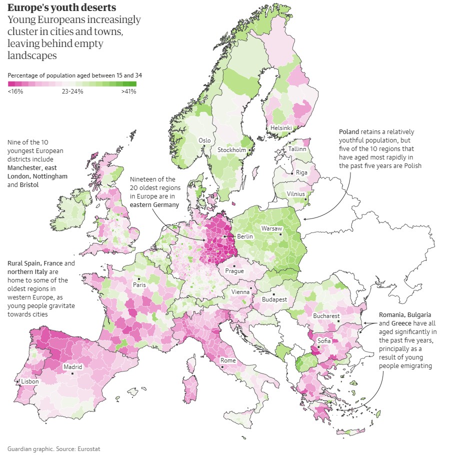 Umierające demograficzne byłe NRD oraz Europa Środkowa
