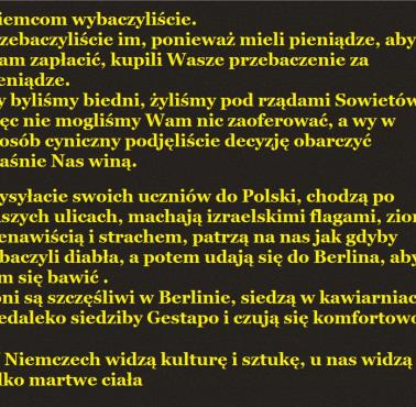 Lech Kaczyński do byłej izraelskiej minister edukacji Juli Tamir, Haaretz