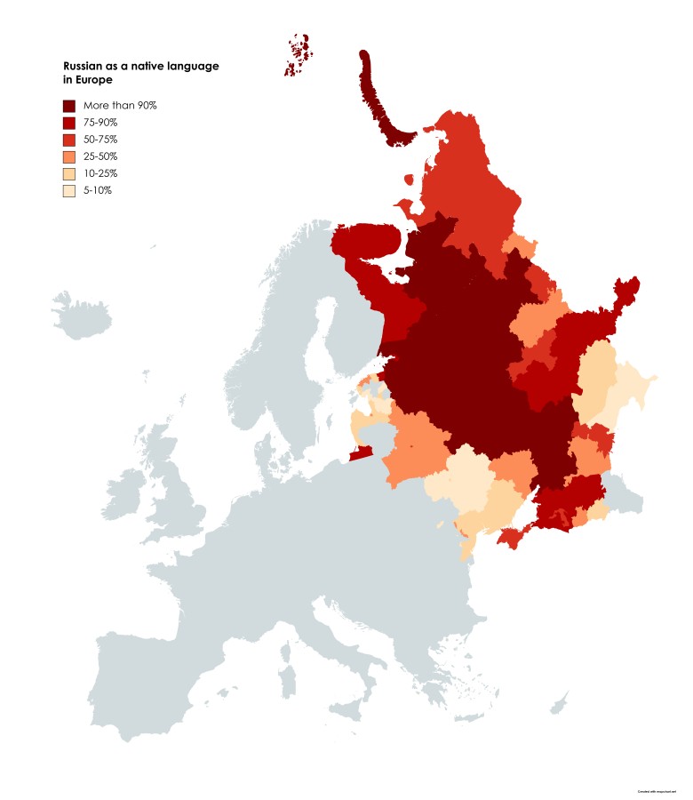 Rosyjski jako język ojczysty w Europie