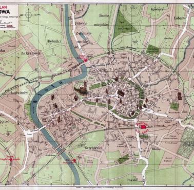 Mapa Krakowa z 1911 roku