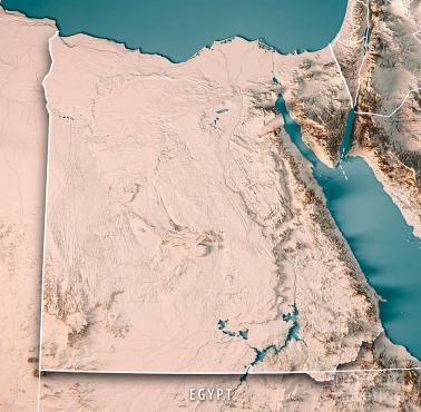 Topograficzna mapa Egiptu
