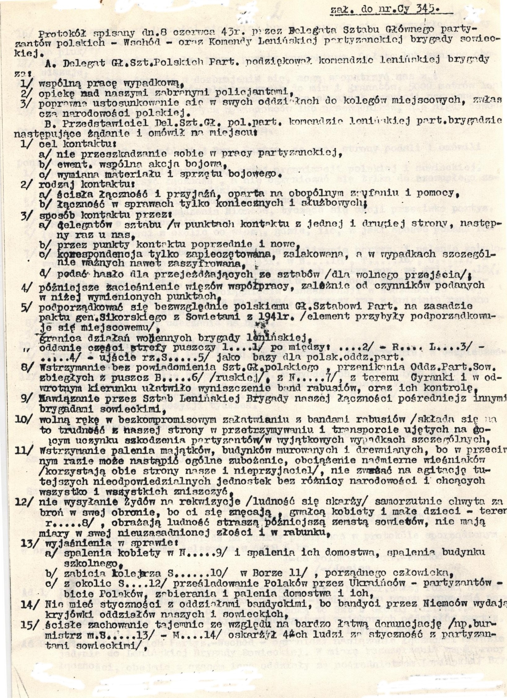 Raport Delegatury Rządu z lipca 1944r. : Sowieci po wejściu do Grodna i Białegostoku uzbrajają bandy żydowskie w broń ...