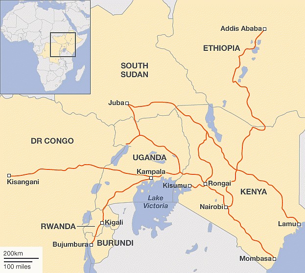Geopolityka: Nowa kolej wschodnioafrykańska łącząca kraje Afryki Wschodniej