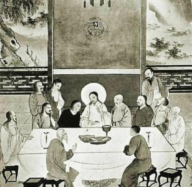 Malowidło przedstawiające "Ostatnią Wieczerzę" w Chinach