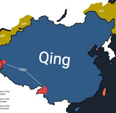 Terytoria utracone przez Chiny w czasach dynastii Qing. Rok, obszar oraz na rzecz jakiego państwa