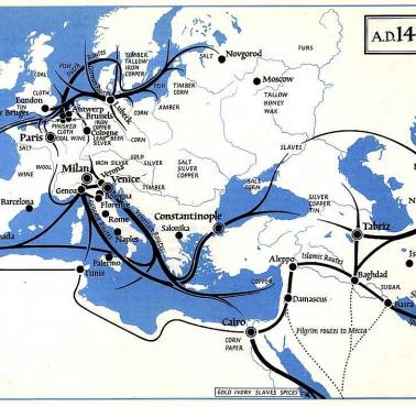 Geopolityka: Główne szlaki handlowe w Europie w 1478 roku