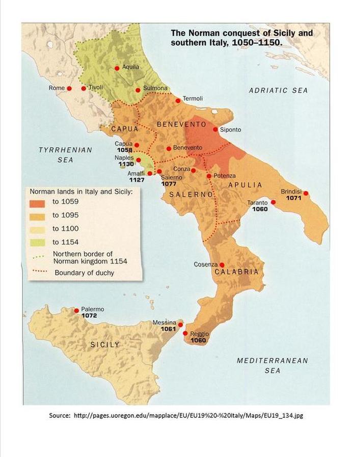 Podbój Normanów na Sycylii i południowych Włoszech, 1050-1150