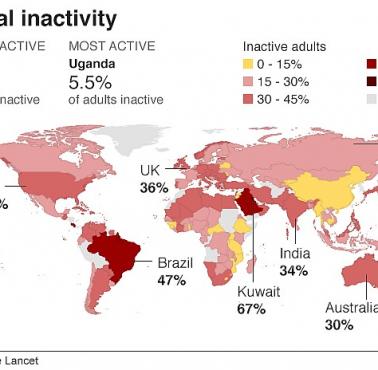 Odsetek dorosłych nieaktywnych zawodowo według kraju
