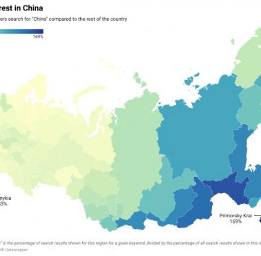 Gdzie w Rosji najczęściej wyszukuje się słowo "Chiny"?