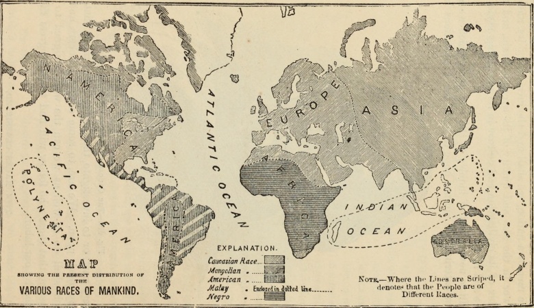 Mapa 5 ras autorstwa Johanna Friedricha, 1889