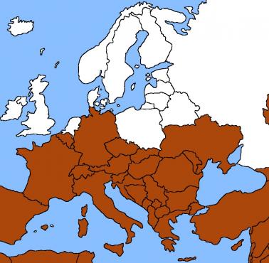 Kolory oczu Europy. Brązowy = dominujący, Biały = dominacja jasnych (niebieskich, zielone, szare ..)