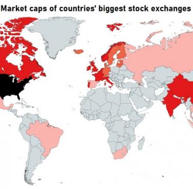 Największe giełdy kapitałowe (według kapitalizacji) na świecie, 2019