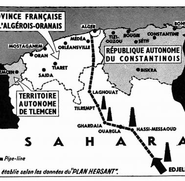 Propozycja podziału Algierii na część francuską i muzułmańską