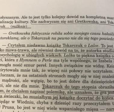 Lem o Tokarczuk, "Tako rzecze Lem", s.454