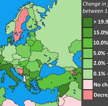 Zalesienie Europy w latach 1990-2020