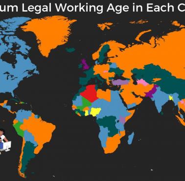 Minimalny wiek uprawniający do pracy w każdym kraju