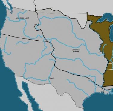 Mapa Ameryki w roku uzyskania niepodległości, 1776