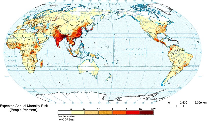Globalny współczynnik śmiertelności spowodowany zagrożeniami naturalnymi / klęskami żywiołowymi