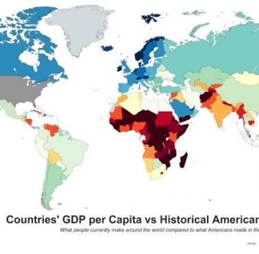 Kraje, w których Stany Zjednoczone miały taki sam PKB (PPP) na mieszkańca, jaki mają obecnie