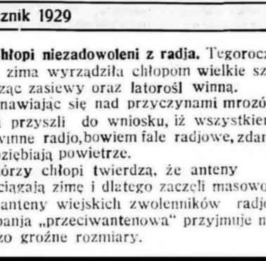 Ach te anteny, 1929